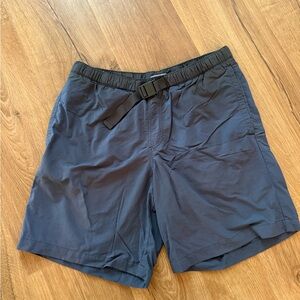 Columbia Blue/grey Elastic Waist Shorts with Internal Belt